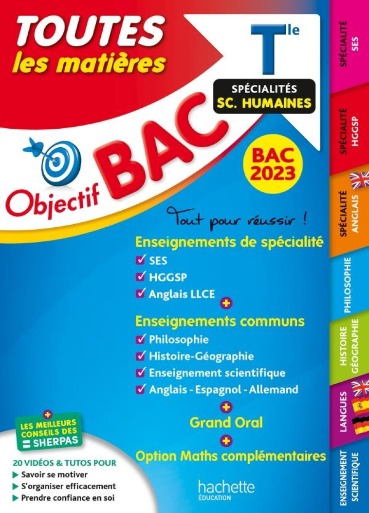 OBJECTIF BAC 2023 - TERM SPECIALITES SCIENCES HUMAINES TOUTES LES MATIERES - XXX - HACHETTE