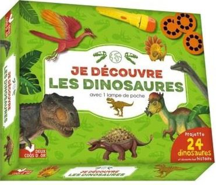 JE DECOUVRE LES DINOSAURES - COFFRET AVEC LAMPE - MATHIVET ERIC - HACHETTE