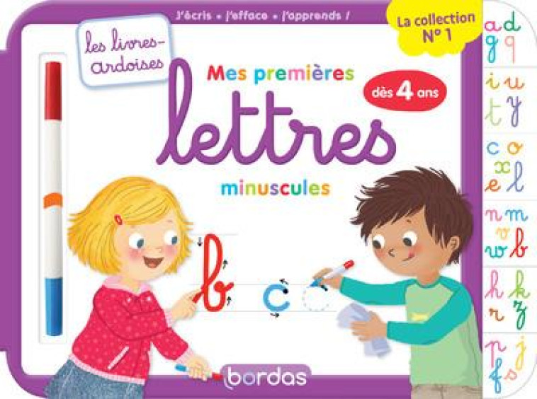 LES LIVRES-ARDOISES - MES PREMIERES LETTRES MINUSCULES - HUDRISIER/LESCOAT - BORDAS