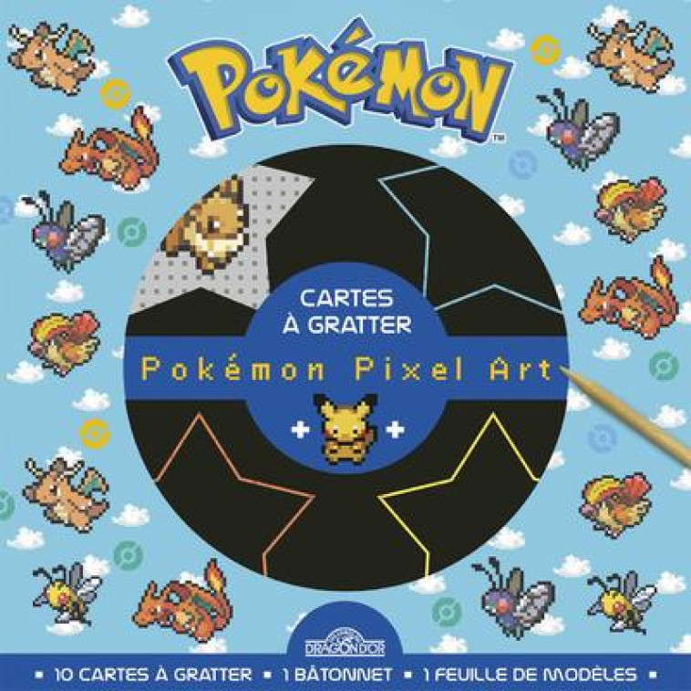 POKEMON - CARTES A GRATTER PIXEL - DRACAUFEU, DRACOLOSSE, ROUCARNAGE - THE POKEMON COMPANY - NC