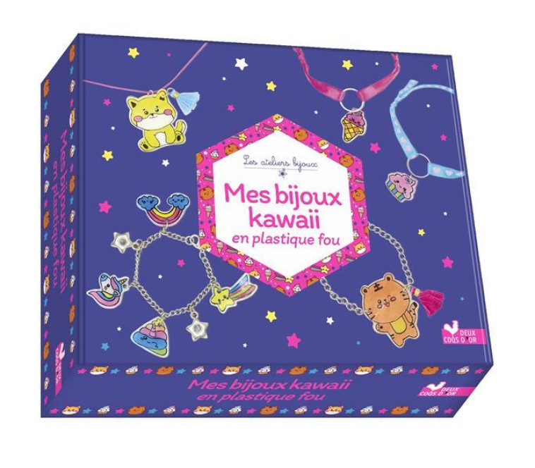 MES BIJOUX KAWAII EN PLASTIQUE FOU - COFFRET AVEC ACCESSOIRES - COLLECTIF - HACHETTE