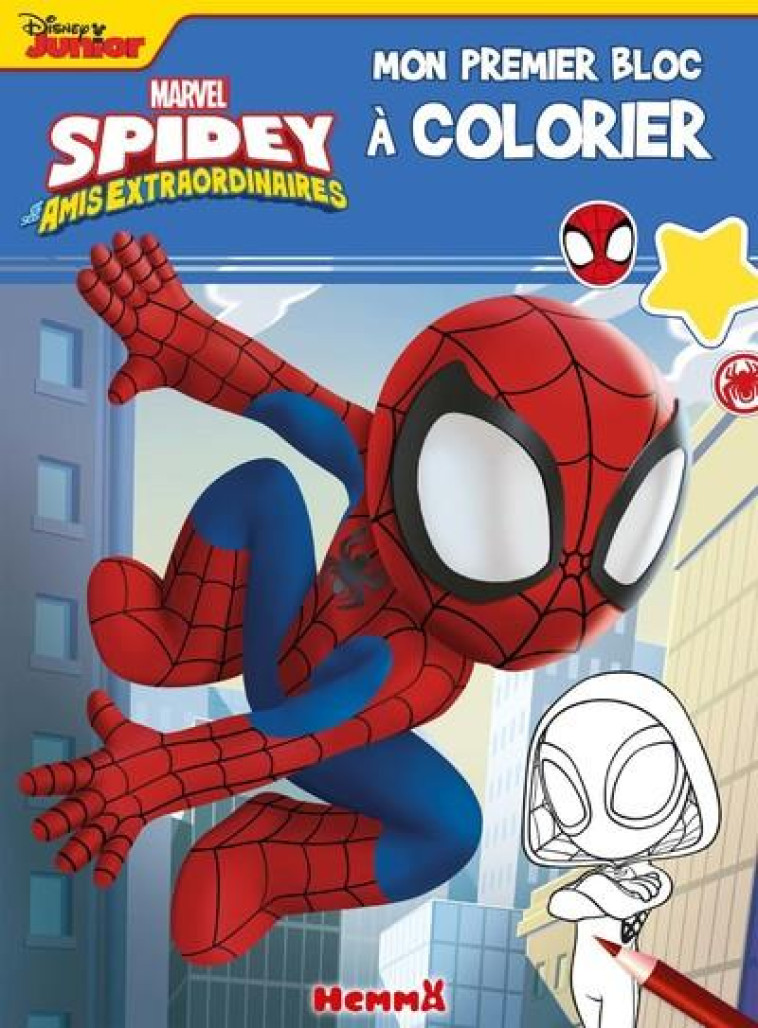 MARVEL SPIDEY ET SES AMIS EXTRAORDINAIRES - MON PREMIER BLOC A COLORIER (SPIDEY MUR) - COLLECTIF - HEMMA