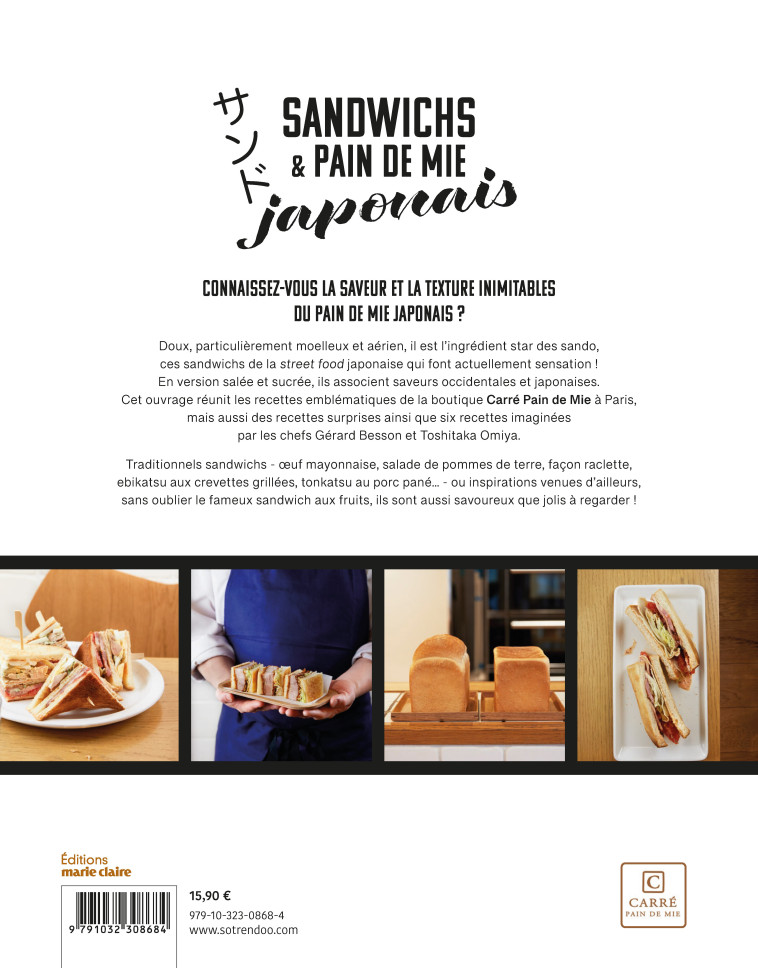 SANDWICHS & PAIN DE MIE JAPONAIS - 50 RECETTES DE SANDO SALES ET SUCRES - XXX - MARIE-CLAIRE