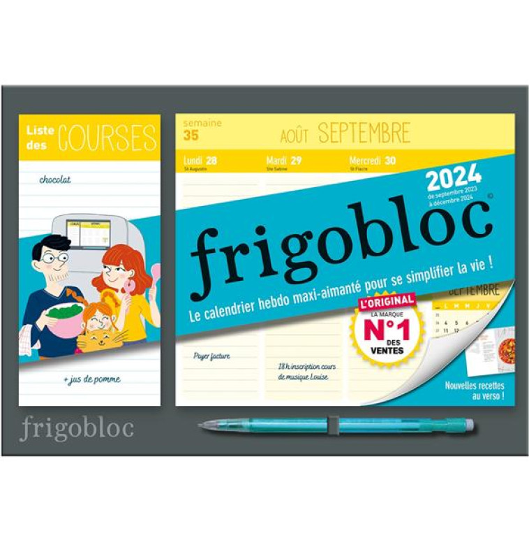 MINI FRIGOBLOC HEBDOMADAIRE 2024-CALENDRIER D'ORGANISATION FAMILIALE/ SEM (SEPT. 2023-DEC 2024) - COLLECTIF - NC