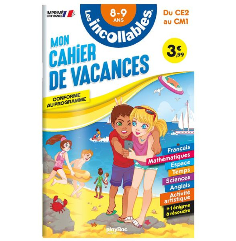 CAHIER DE VACANCES - LES INCOLLABLES - DU CE2 AU CM1 - 8-9 ANS - PLAYBAC EDITIONS - PRISMA