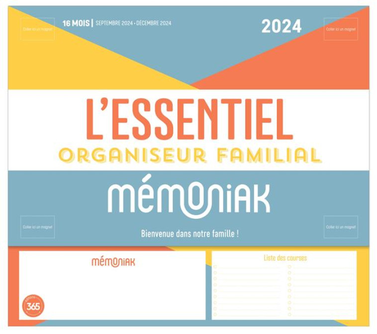 MINI-ORGANISEUR FAMILIAL L ESSENTIEL MEMONIAK, CALENDRIER MENSUEL (SEPT. 2023- DEC. 2024) - XXX - NC