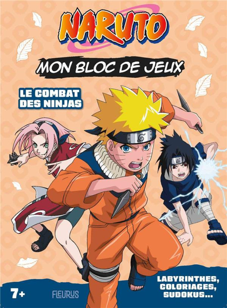 BLOC DE JEUX NARUTO - LE COMBAT DES NINJAS ! - MICHEL TRAN ADELINE - FLEURUS