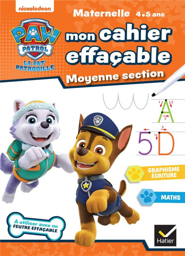 MON CAHIER EFFACABLE PAT'PATROUILLE MS - VALENTIN RACHEL - HATIER SCOLAIRE