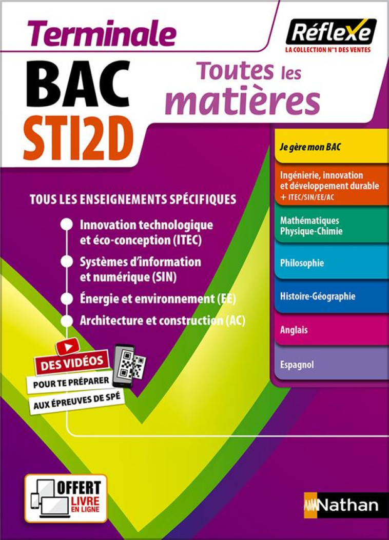 TOUTES LES MATIERES STI2D TERMINAL - REFLEXE N 22 2023 - BAUSSON/CARNAT - CLE INTERNAT