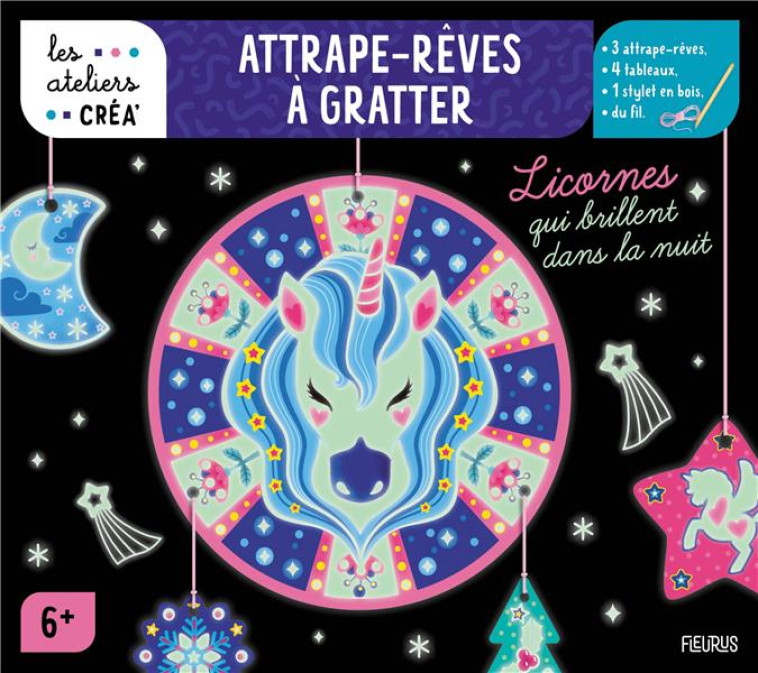 ATTRAPE-REVES A GRATTER. LICORNES QUI BRILLENT DANS LA NUIT - LAMOUR SANDRINE - NC