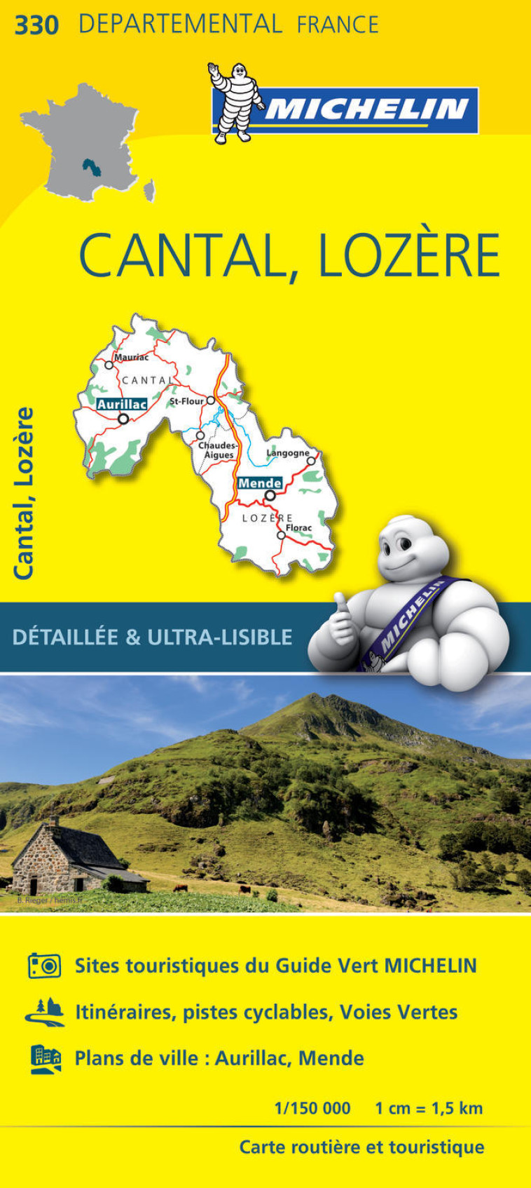 CARTE DEPARTEMENTALE FRANCE - CARTE DEPARTEMENTALE CANTAL, LOZERE - XXX - MICHELIN