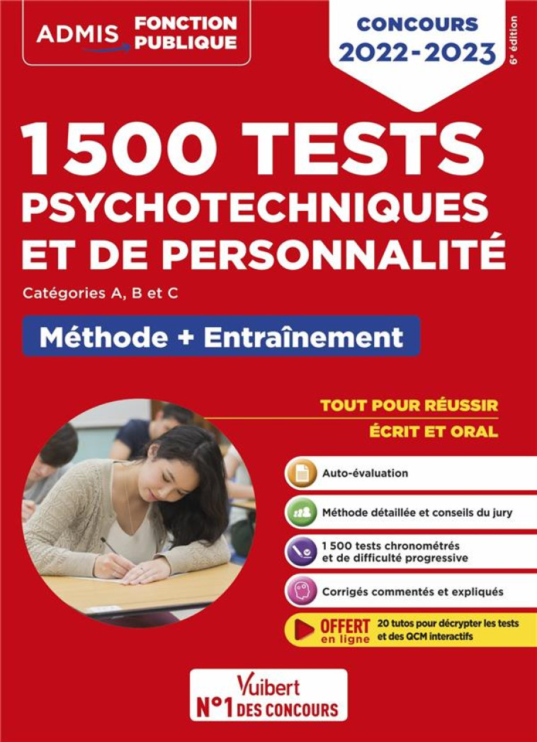 1500 TESTS PSYCHOTECHNIQUES ET DE PERSONNALITE - METHODE ET ENTRAINEMENT INTENSIF - CONCOURS 2022-20 - DESCHAMPS/BENOIST - VUIBERT