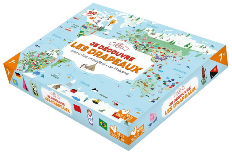 JE DECOUVRE LES DRAPEAUX - COFFRET AVEC PUZZLE - KECIR-LEPETIT - HACHETTE