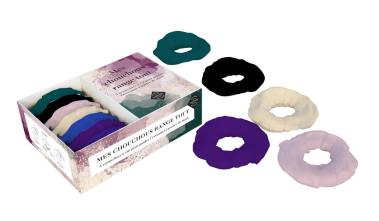 COFFRET MES CHOUCHOUS RANGE TOUT - 5 SCRUNCHIES A ZIP POUR GARDER L-ESSENTIEL A PORTEE DE MAIN - XXX - HACHETTE