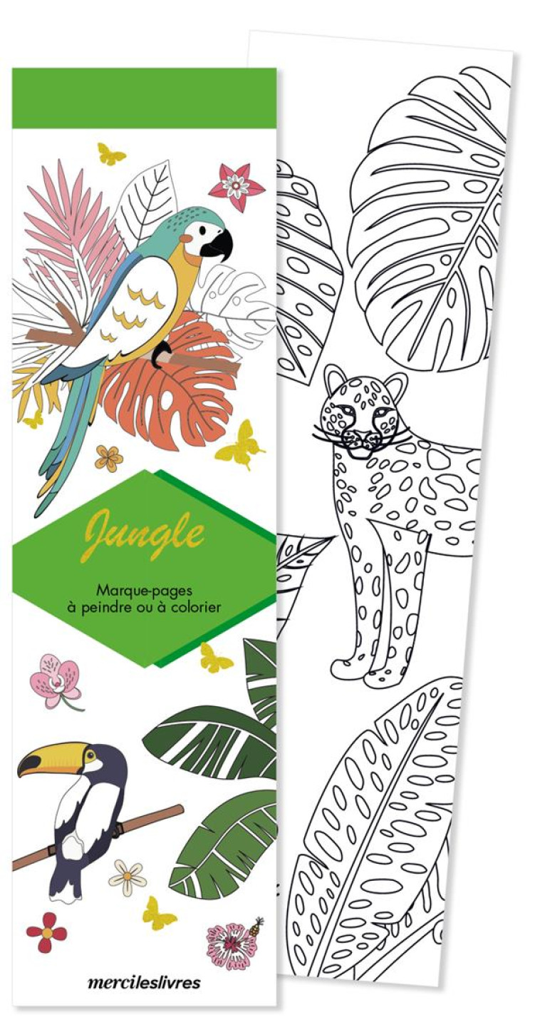 MARQUE-PAGES - JUNGLE - 50 MARQUE-PAGES A PEINDRE OU A COLORIER - COLLECTIF - NC