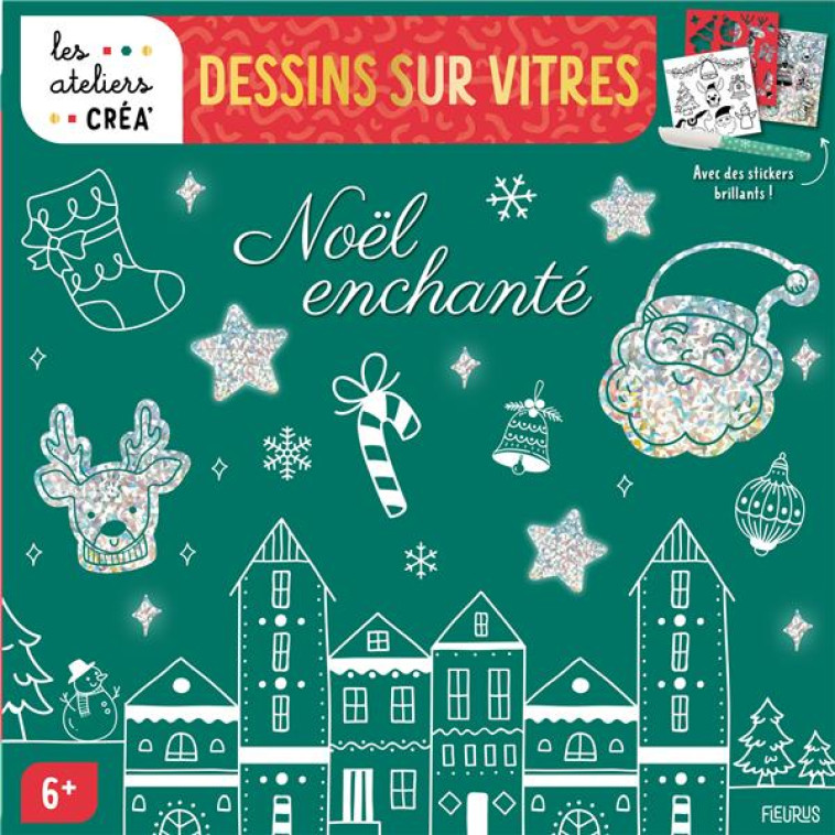 DESSINS SUR VITRES - NOEL ENCHANTE (AVEC STICKERS HOLOGRAPHIQUES) - COLLECTIF - NC