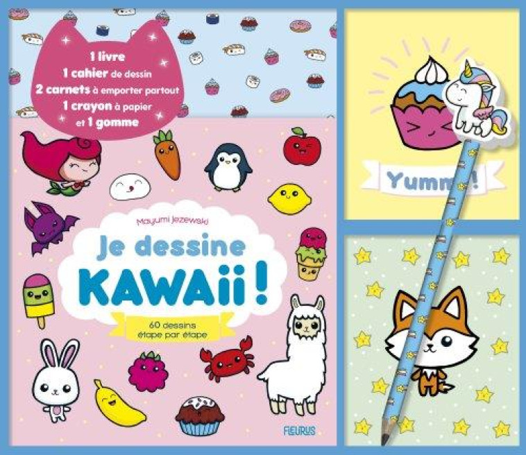 COFFRET JE DESSINE KAWAII ! - JEZEWSKI MAYUMI - FLEURUS