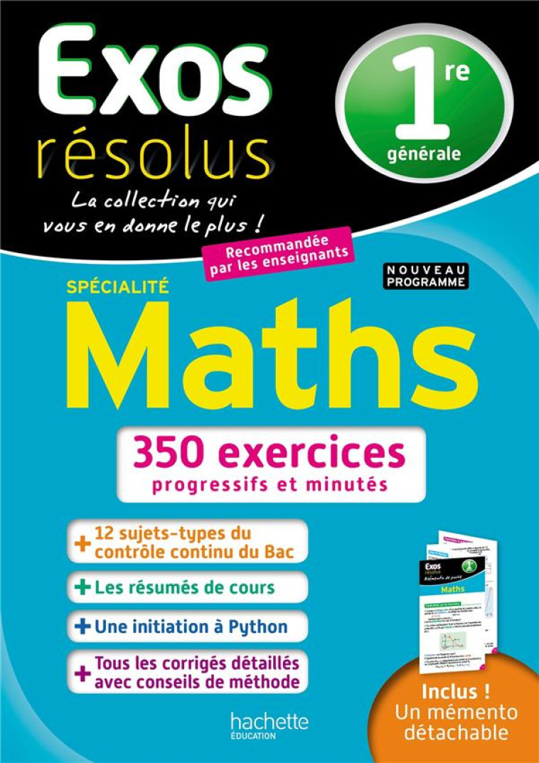 EXOS RESOLUS SPECIALITE MATHS 1RE - RENARD/GUILLAUMIN - HACHETTE