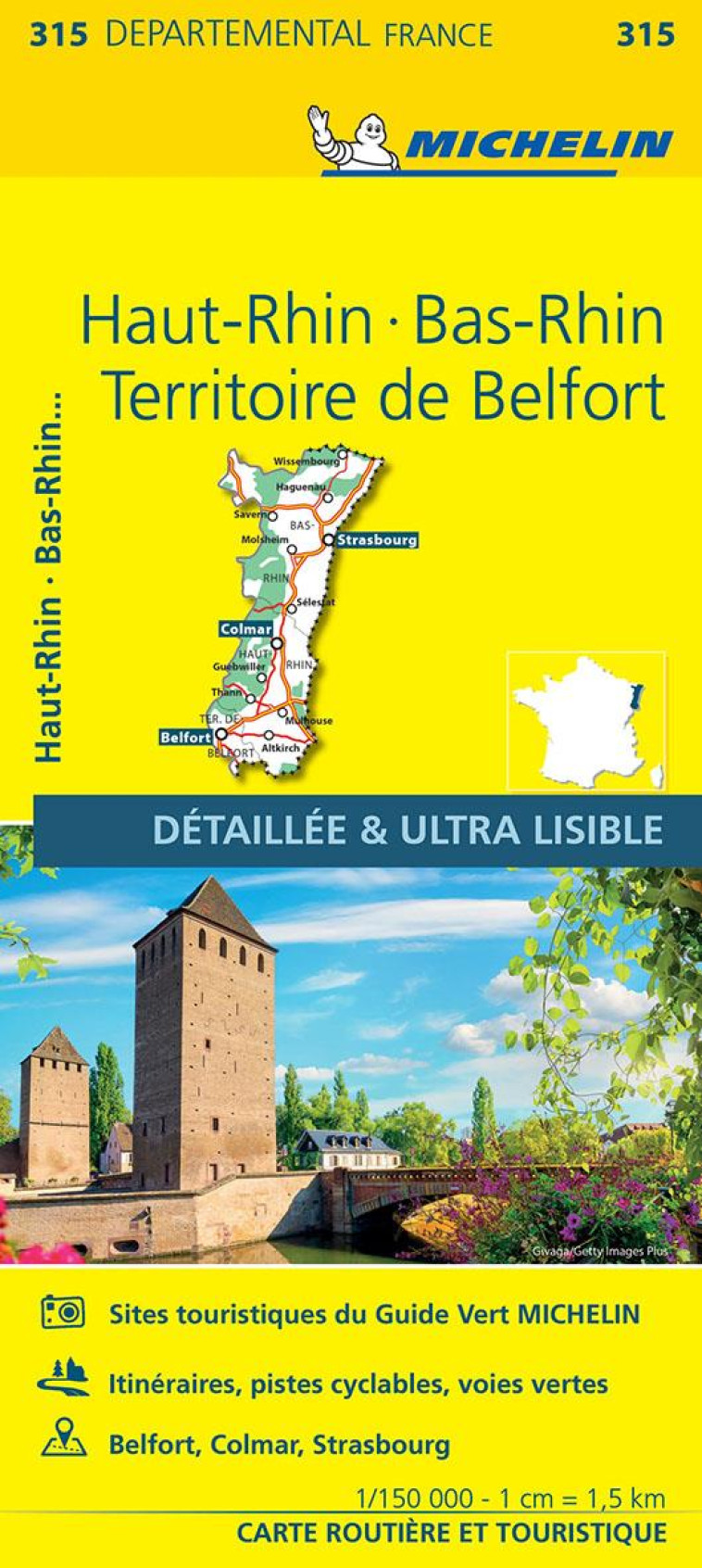 CARTE DEPARTEMENTAL MICHELIN BAS-RHIN, HAUT-RHIN, TERRITOIRE DE BELFORT - XXX - MICHELIN