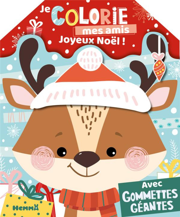 JE COLORIE MES AMIS - JOYEUX NOEL ! - AVEC GOMMETTES GEANTES - COLLECTIF - HEMMA