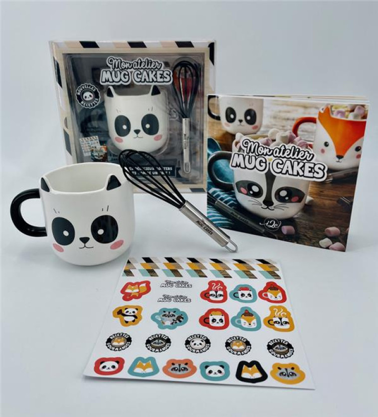 MON ATELIER MUG CAKE + STICKERS - PANDA - COLLECTIF ACIDES - I2C