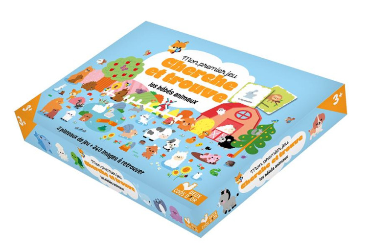 MON JEU CHERCHE ET TROUVE DES BEBES ANIMAUX  - COFFRET AVEC PLATEAU ET CARTES - DERODIT CLEMENTINE - NC