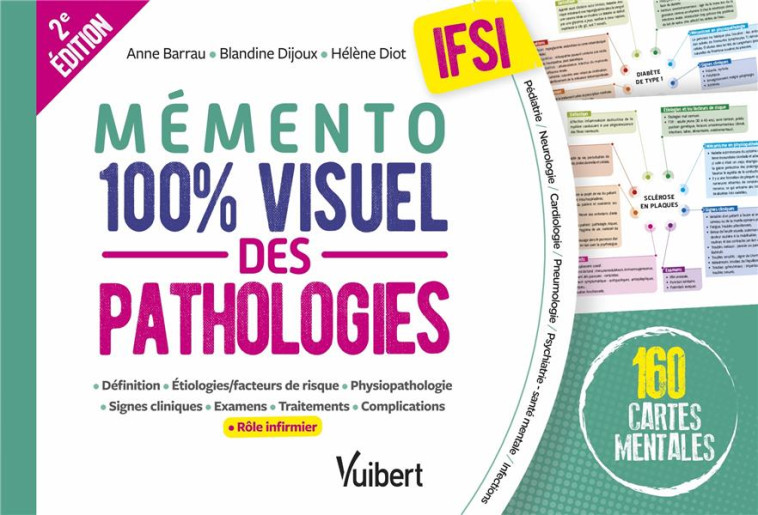 MEMENTO 100% VISUEL DES PATHOLOGIES IFSI - 160 CARTES MENTALES COLOREES POUR MEMORISER FACILEMENT LE - BARRAU/DIJOUX/DIOT - VUIBERT