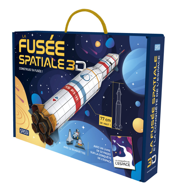 LA FUSEE SPATIALE 3D - LA CONQUETE DE L-ESPACE - CONSTRUIS TA FUSEE ! AVEC 12 SILHOUETTES - Alberto Borgo - SASSI