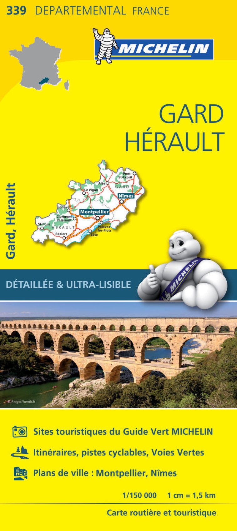 CARTE DEPARTEMENTALE FRANCE - CARTE DEPARTEMENTALE GARD, HERAULT - XXX - MICHELIN