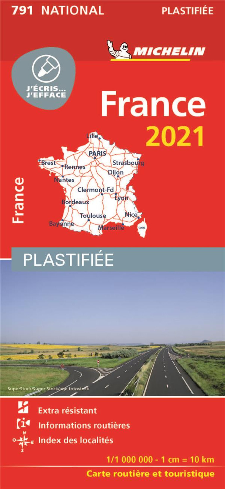 CARTE NATIONALE FRANCE 2021 - PLASTIFIEE - XXX - MICHELIN