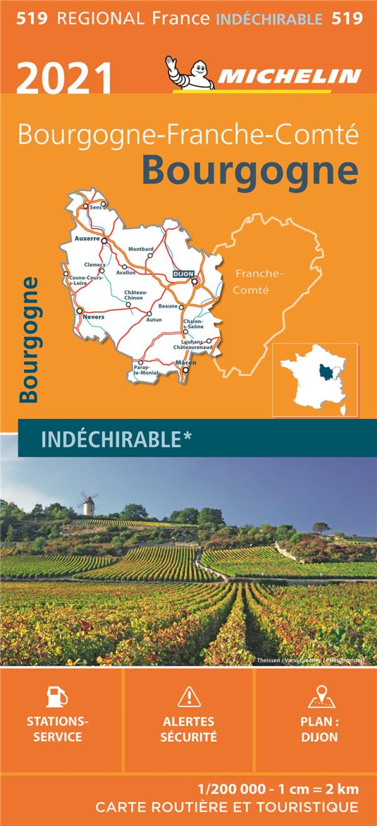 CARTE REGIONALE FRANCE - CARTE REGIONALE BOURGOGNE 2021 - XXX - MICHELIN