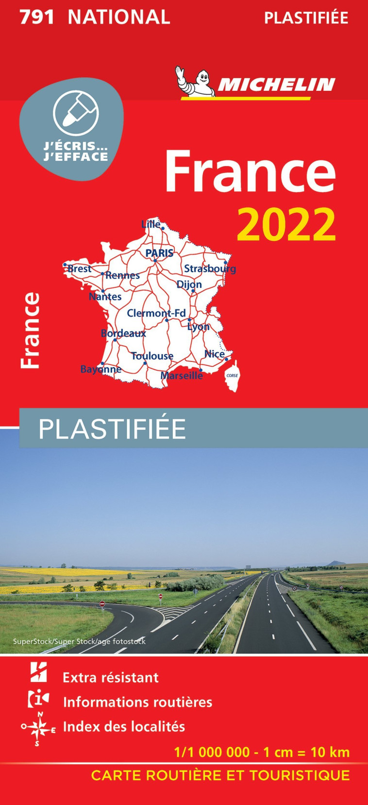 CARTE NATIONALE FRANCE 2022 - PLASTIFIEE - XXX - MICHELIN