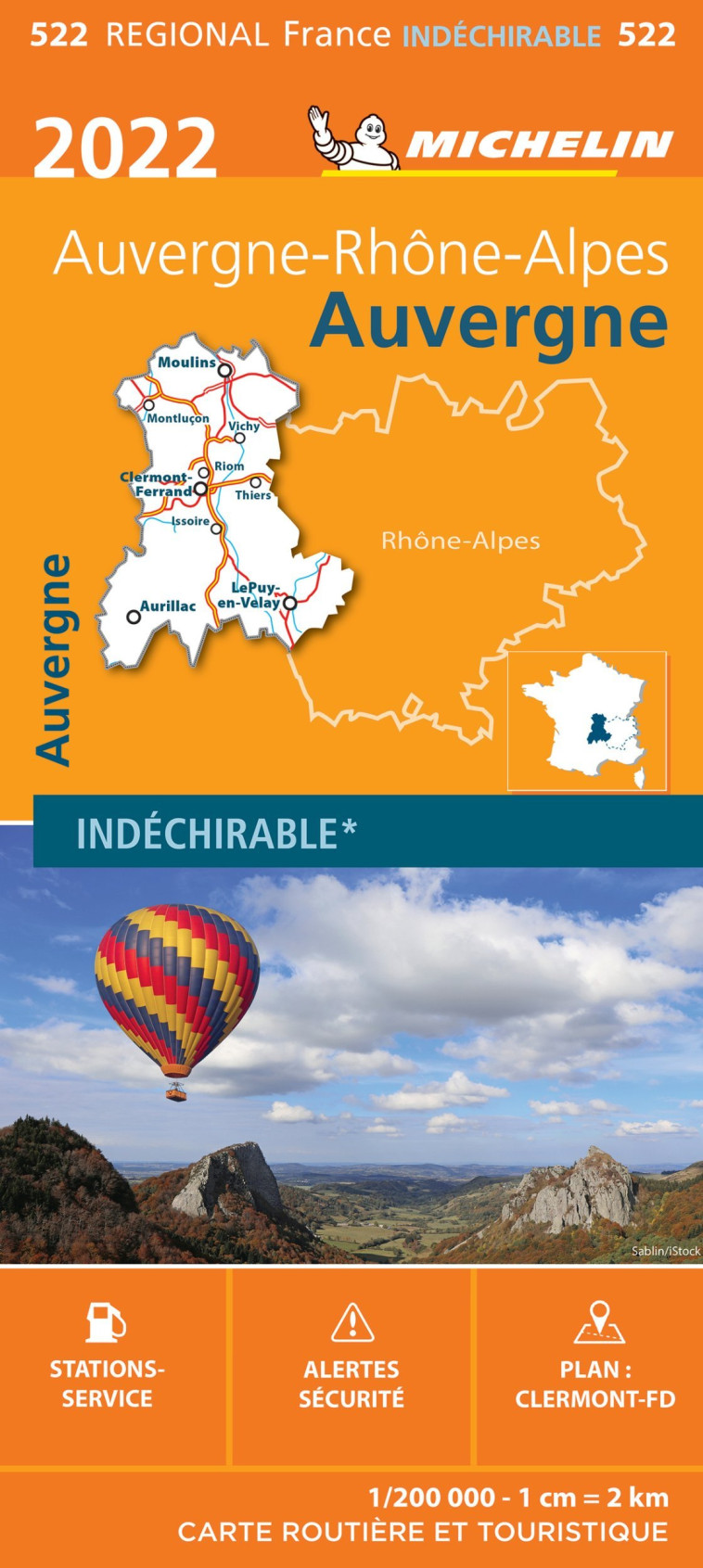 CARTE REGIONALE FRANCE - CARTE REGIONALE AUVERGNE 2022 - XXX - MICHELIN