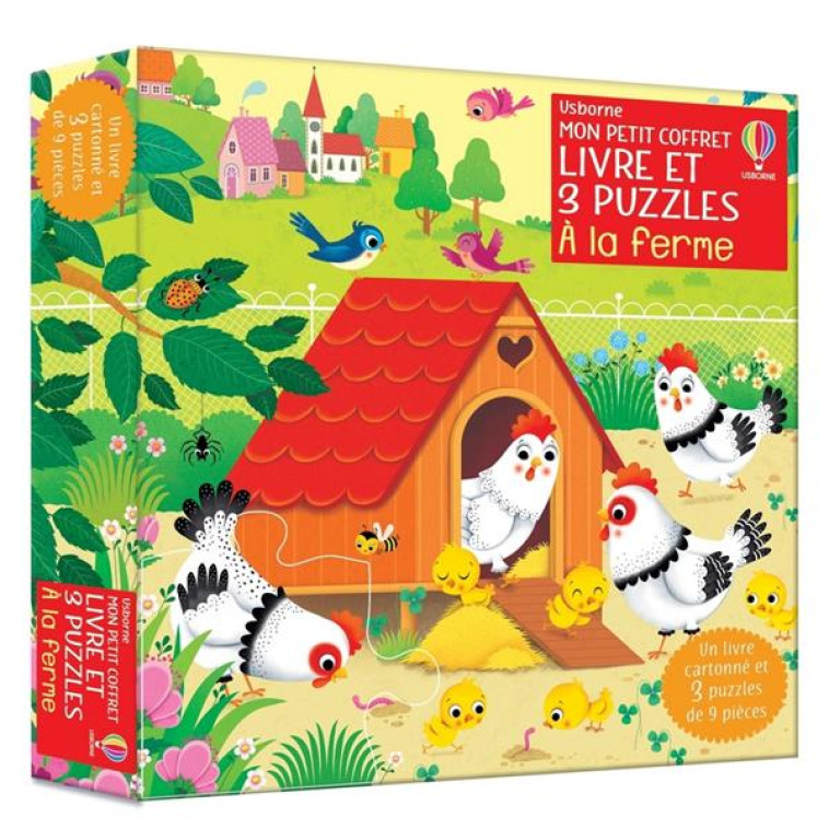 A LA FERME - MON PETIT COFFRET LIVRE ET 3 PUZZLES - TAPLIN/IOSSA/EVER - NC