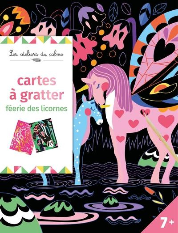 8 CARTES A GRATTER FEERIE DES LICORNES - POCHETTE AVEC ACCESSOIRES - SILEO CINZIA - NC