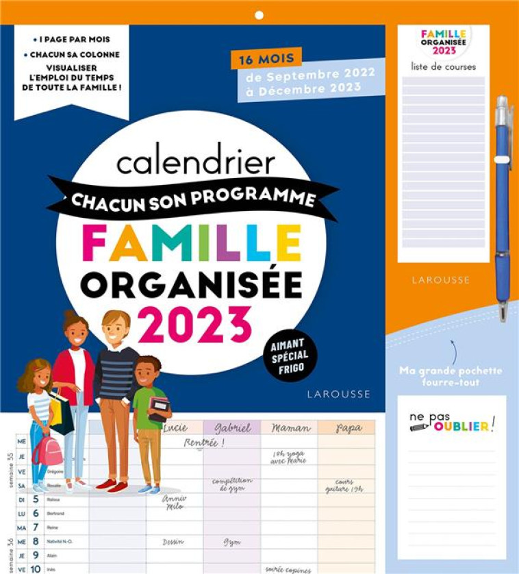 CALENDRIER CHACUN SON PROGRAMME FAMILLE ORGANISEE 2023 - A CHACUN SON PROGRAMME - XXX - NC