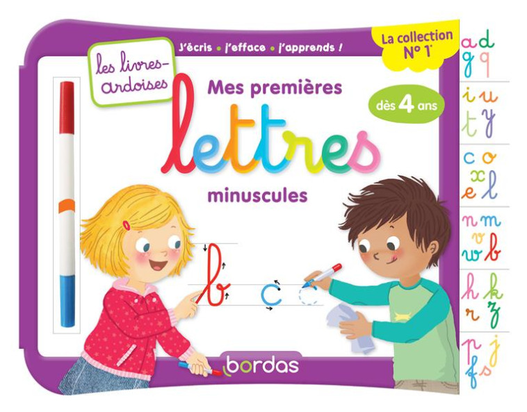 LES LIVRES-ARDOISES - MES PREMIERES LETTRES MINUSCULES - HUDRISIER/LESCOAT - Bordas