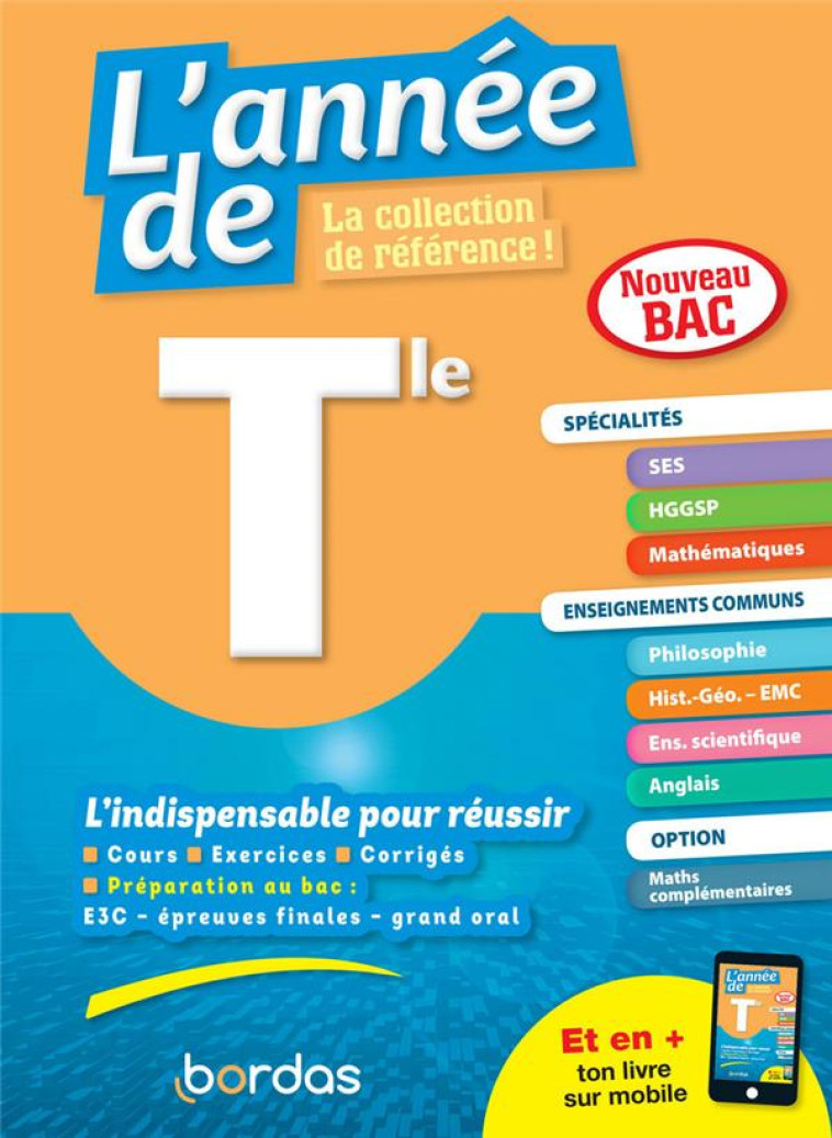 L-ANNEE DE TLE SPECIALITES SES + HGGP + MATHS + ENSEIGNEMENTS COMMUNS - COLLECTIF - BORDAS