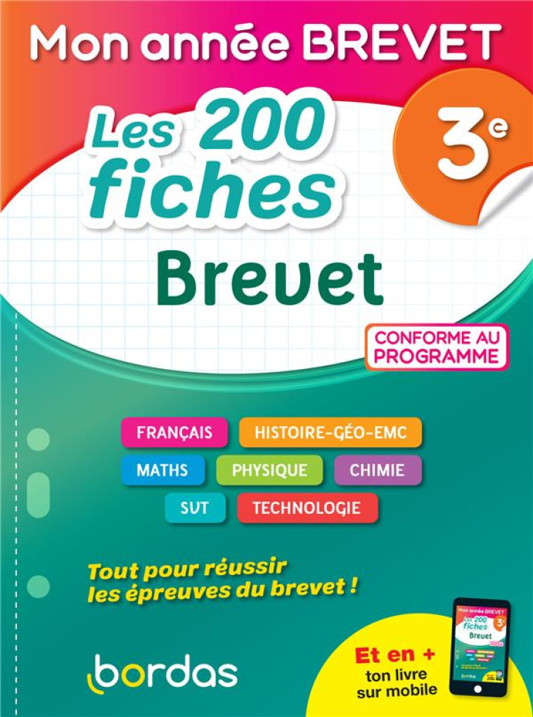 MON ANNEE BREVET LES 200 FICHES BREVET 3E - COLLECTIF/GARGALLO - BORDAS