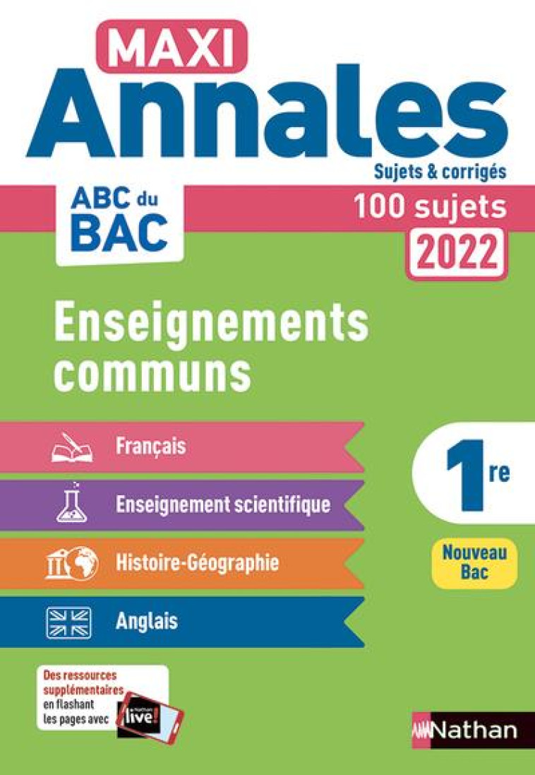 TOUT EN UN MAXI ANNALES ABC DU BAC 2022 -CC 1RE-CORRIGE - VOL19 - COLLECTIF - CLE INTERNAT