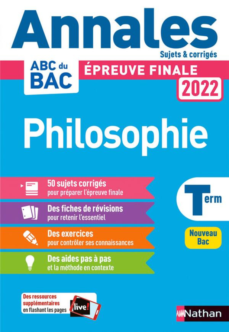 ANNALES BAC 2022 PHILOSOPHIE - CORRIGE - DUROZOI GERARD - CLE INTERNAT