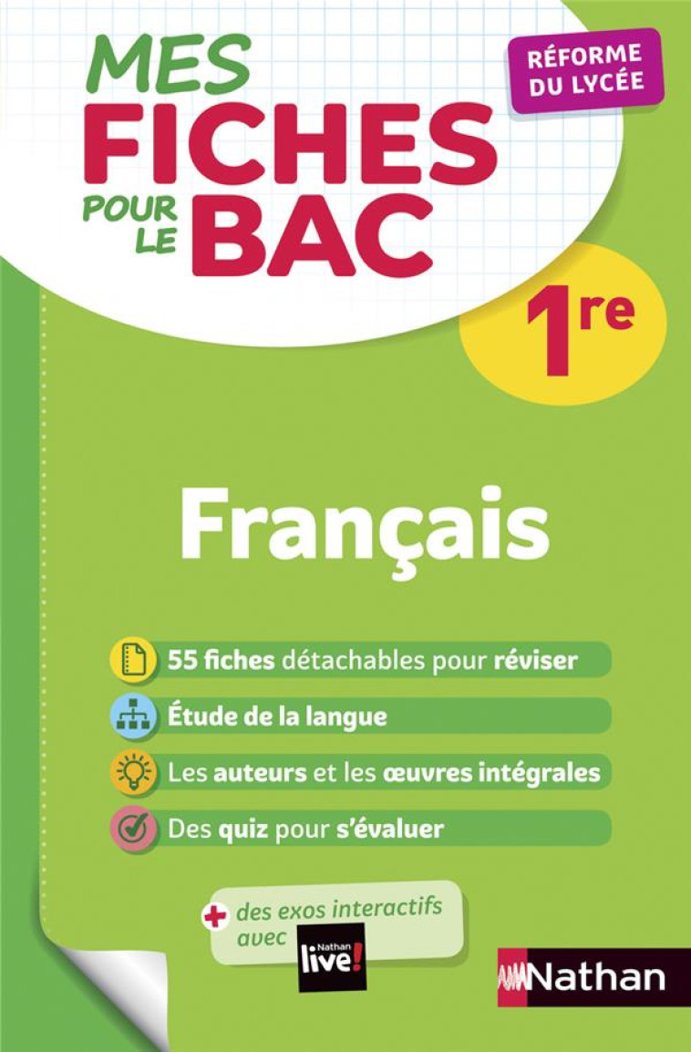 MES FICHES POUR LE BAC 1RE FRANCAIS - CASSOU-NOGUES/HEBERT - CLE INTERNAT