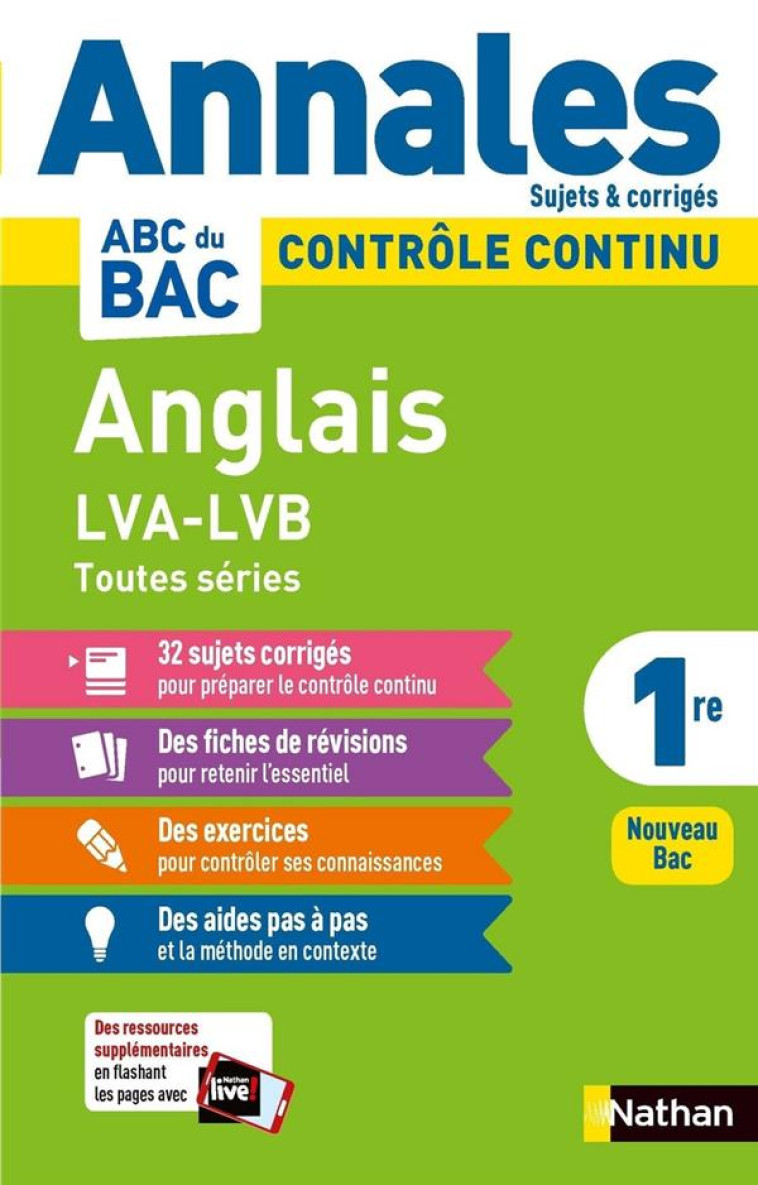 ANNALES ABC DU BAC 2024 ANGLAIS 1RE - CORRIGE - VOL13 - ARNETTE/DESSOLIERS - CLE INTERNAT