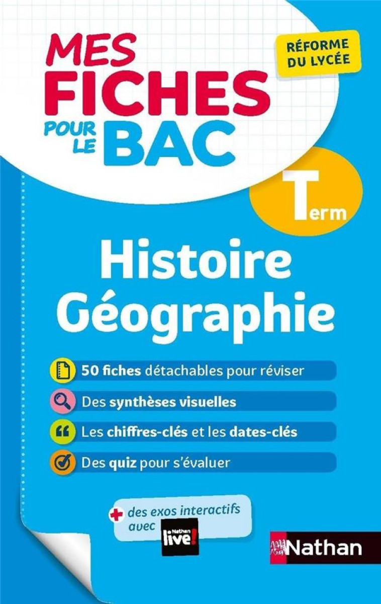 MES FICHES POUR LE BAC HISTOIRE GEOGRAPHIE TERM - MARZIN/VIDIL - CLE INTERNAT