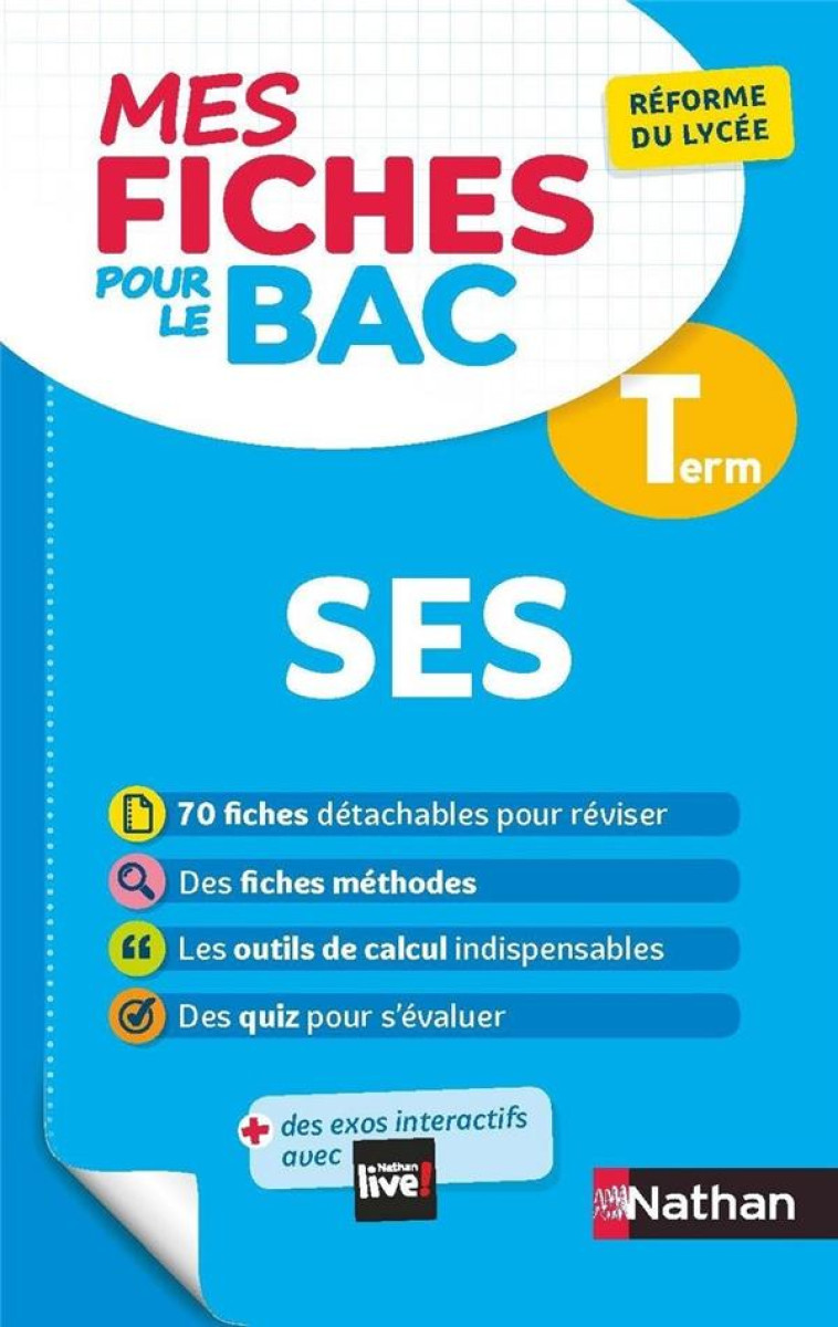 MES FICHES POUR LE BAC SCIENCES ECONOMIQUES ET SOCILAES TERM - LEPAGE/DE CHOULY - CLE INTERNAT