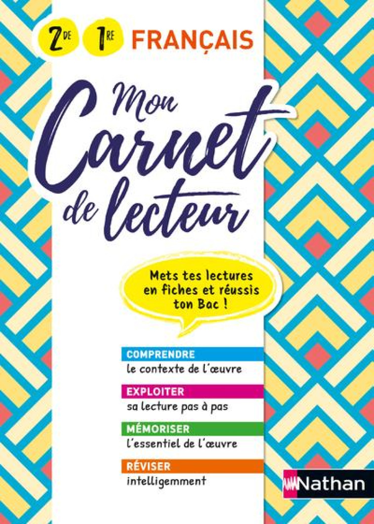 MON CARNET DE LECTEUR - FRANCAIS - 2EME/1ERE - METS TES LECTURES EN FICHES ET REUSSI TON BAC 2020 - DAVID ADRIEN - CLE INTERNAT