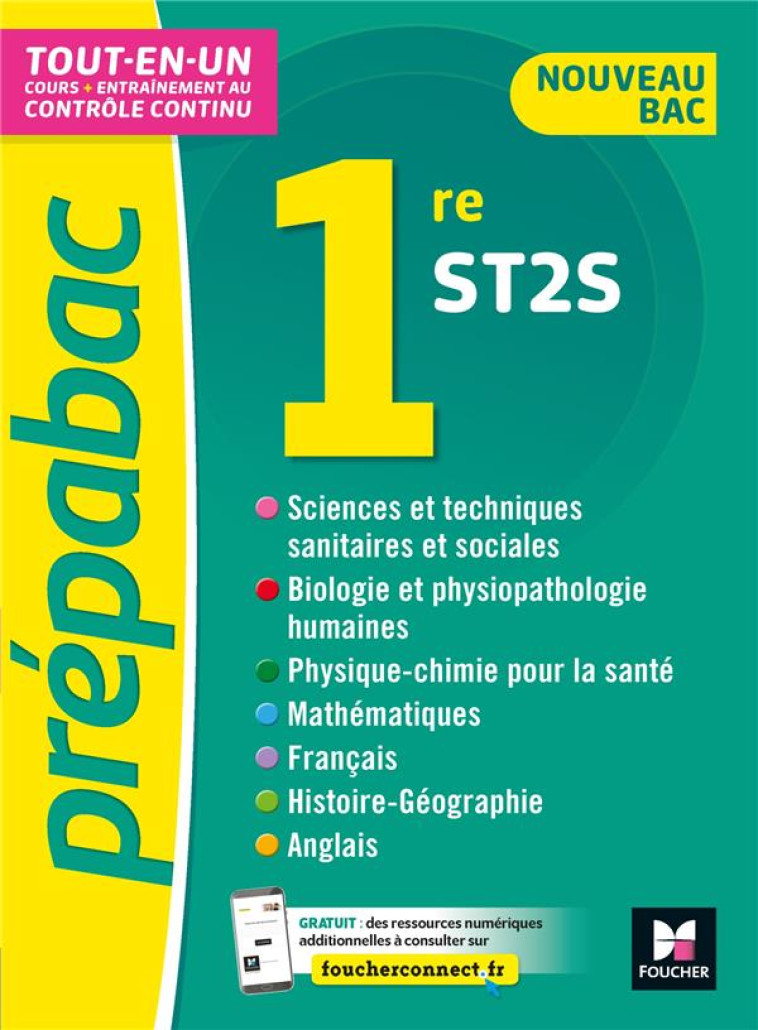 PREPABAC 1RE ST2S -BAC 2022 - TOUTES LES MATIERES - COURS ET CONTROLE CONTINU - BRUNET/GOLL/GOULVENT - FOUCHER