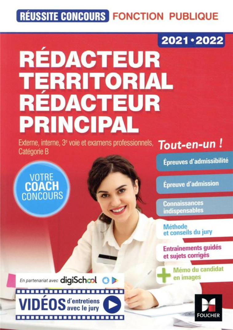 REUSSITE CONCOURS - REDACTEUR TERRITORIAL/REDACTEUR PRINCIPAL - 2021-2022 - PREPARATION COMPLETE - RAPATOUT/LE PAGE - FOUCHER