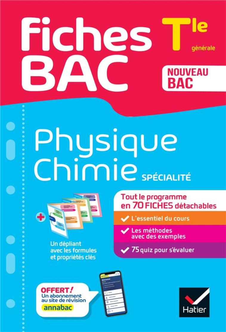 FICHES BAC PHYSIQUE-CHIMIE TLE (SPECIALITE) - BAC 2024 - TOUT LE PROGRAMME EN FICHES DE REVISION DET - BENGUIGUI/BROSSARD - HATIER SCOLAIRE