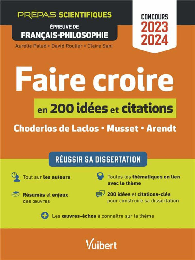 THEME 2023 EN 200 IDEES ET CITATIONS-CLES : REUSSIR SA DISSERTATION  -  EPREUVE DE FRANCAIS-PHILOSOPHIE - PALUD, AURELIE - VUIBERT